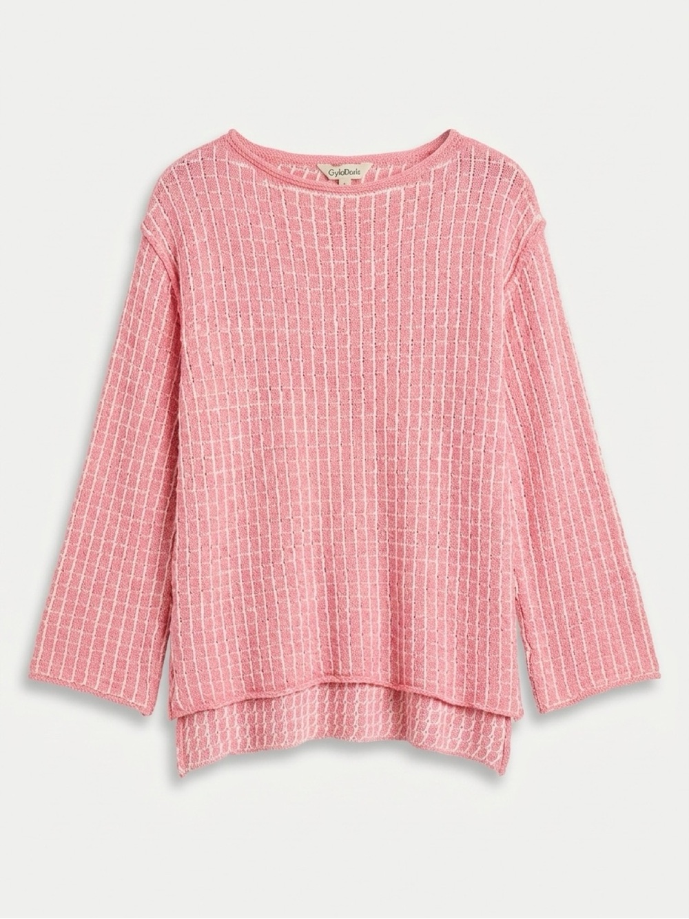 Pink Davi and Dani Ribbed Knit Women's Top - Size Medium